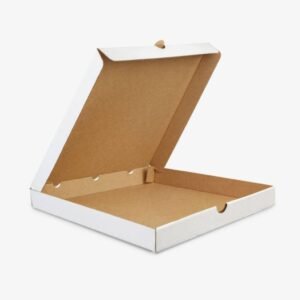 პიცის ყუთი, თეთრი, 28x28 სმ (50 ცალი)